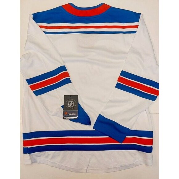 Fanatics NHL New York Rangers Breakaway Jersey Mens Size M White Red Blue - Picture 6 of 8